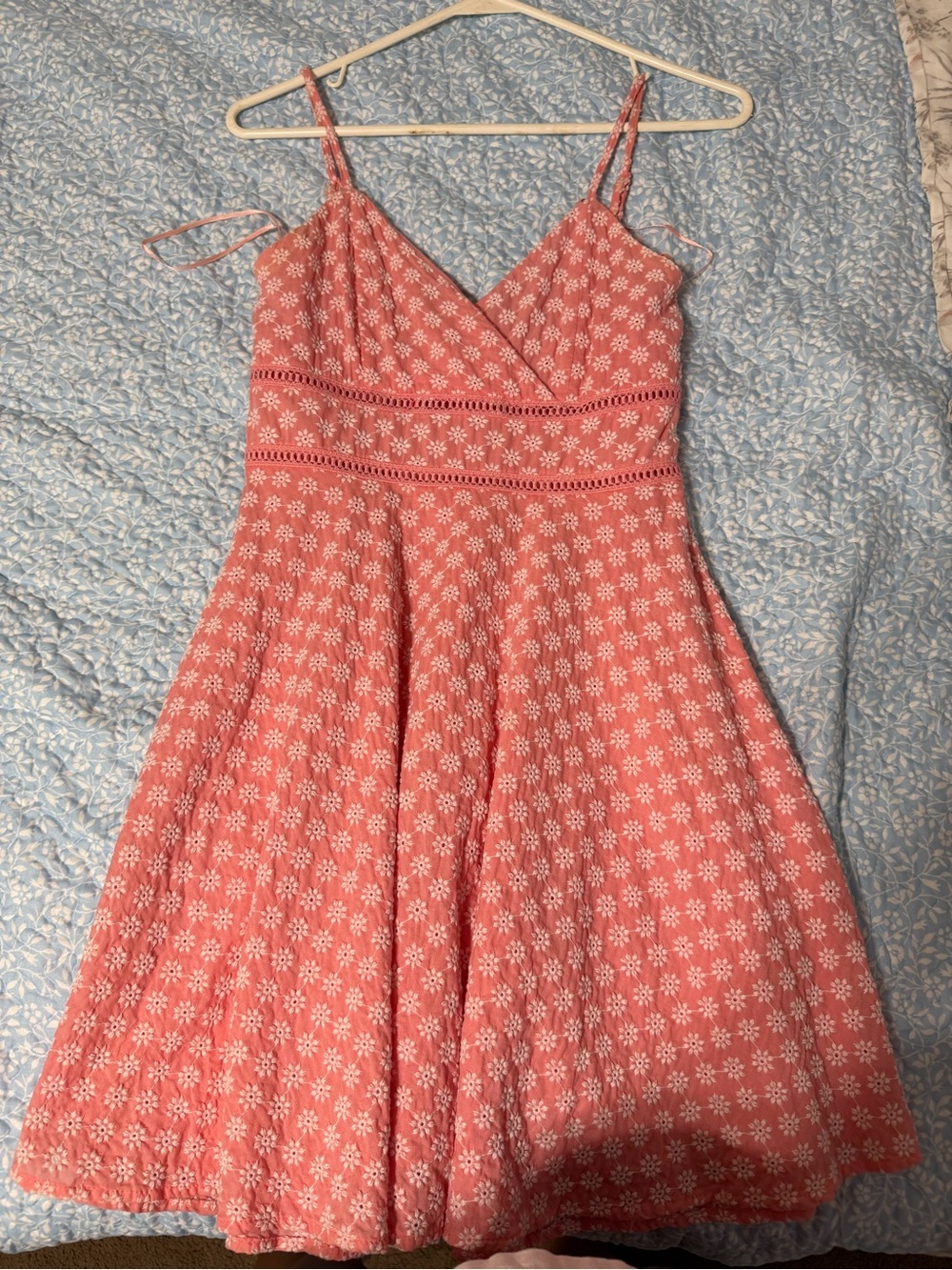 Francesca's Coral Pink Floral Mini Dress